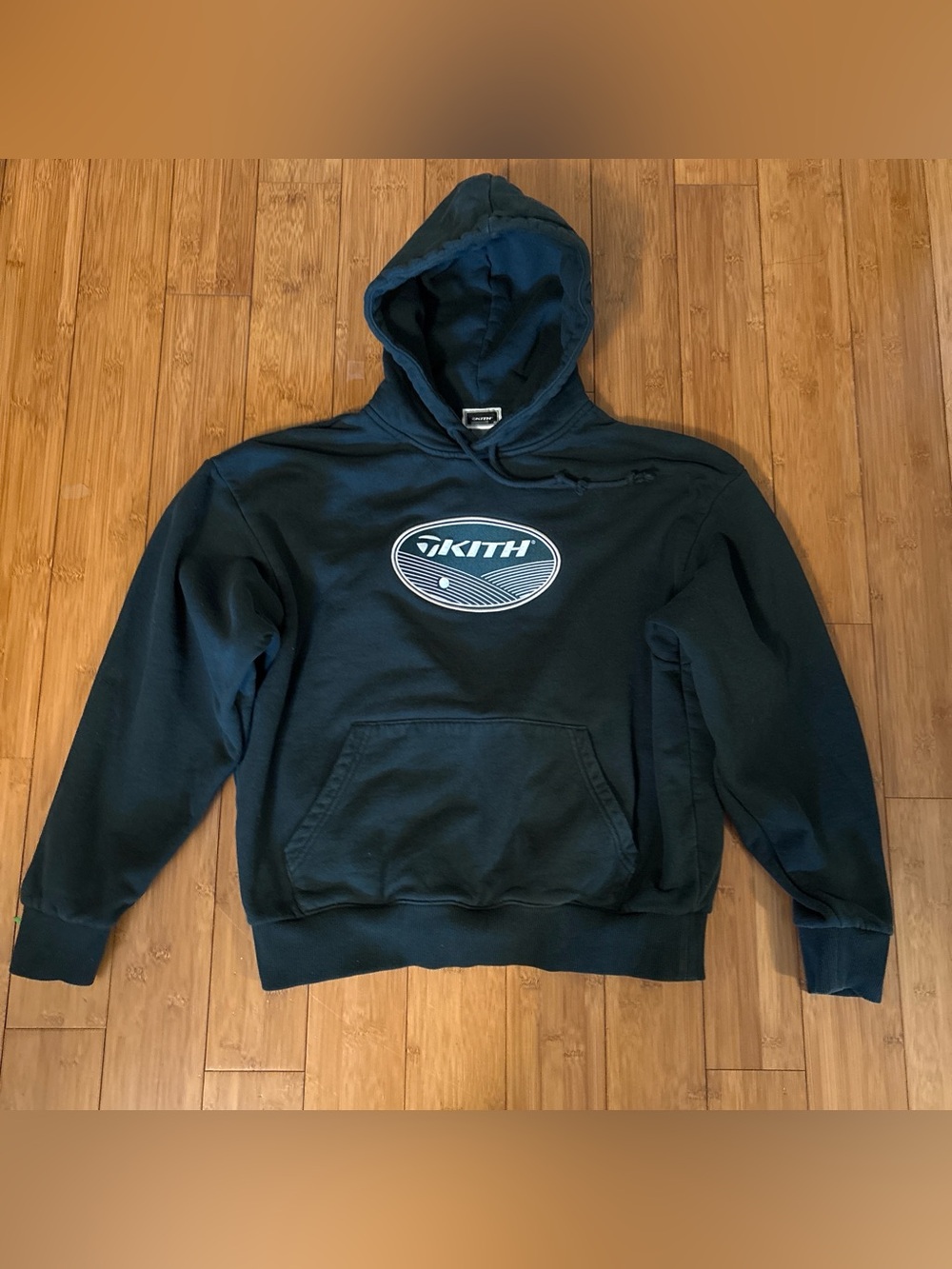 Kith Black Pullover Hoodie with White Logo